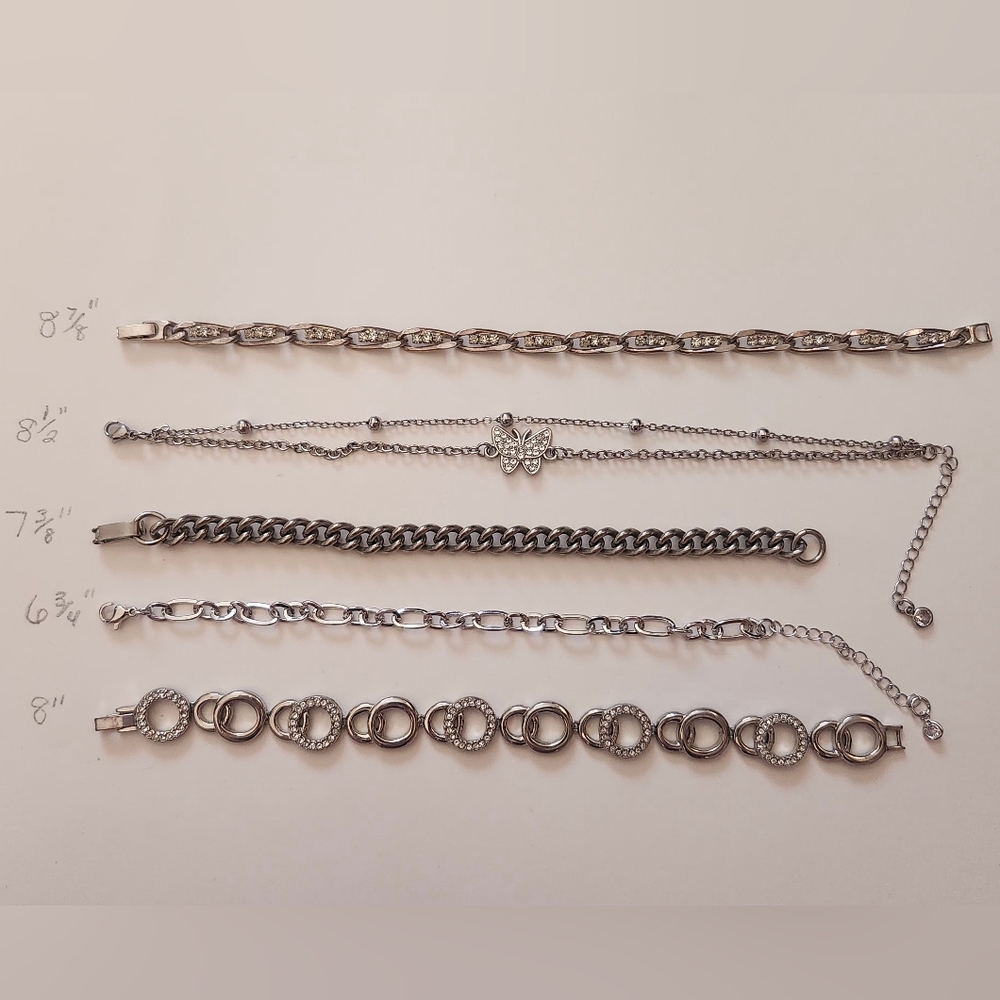 5 Unsigned/Unmarked Costume Bracelets